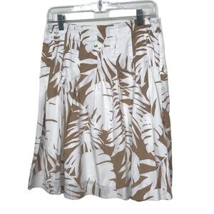 Talbots White Tan Skirt Size 6 Petite